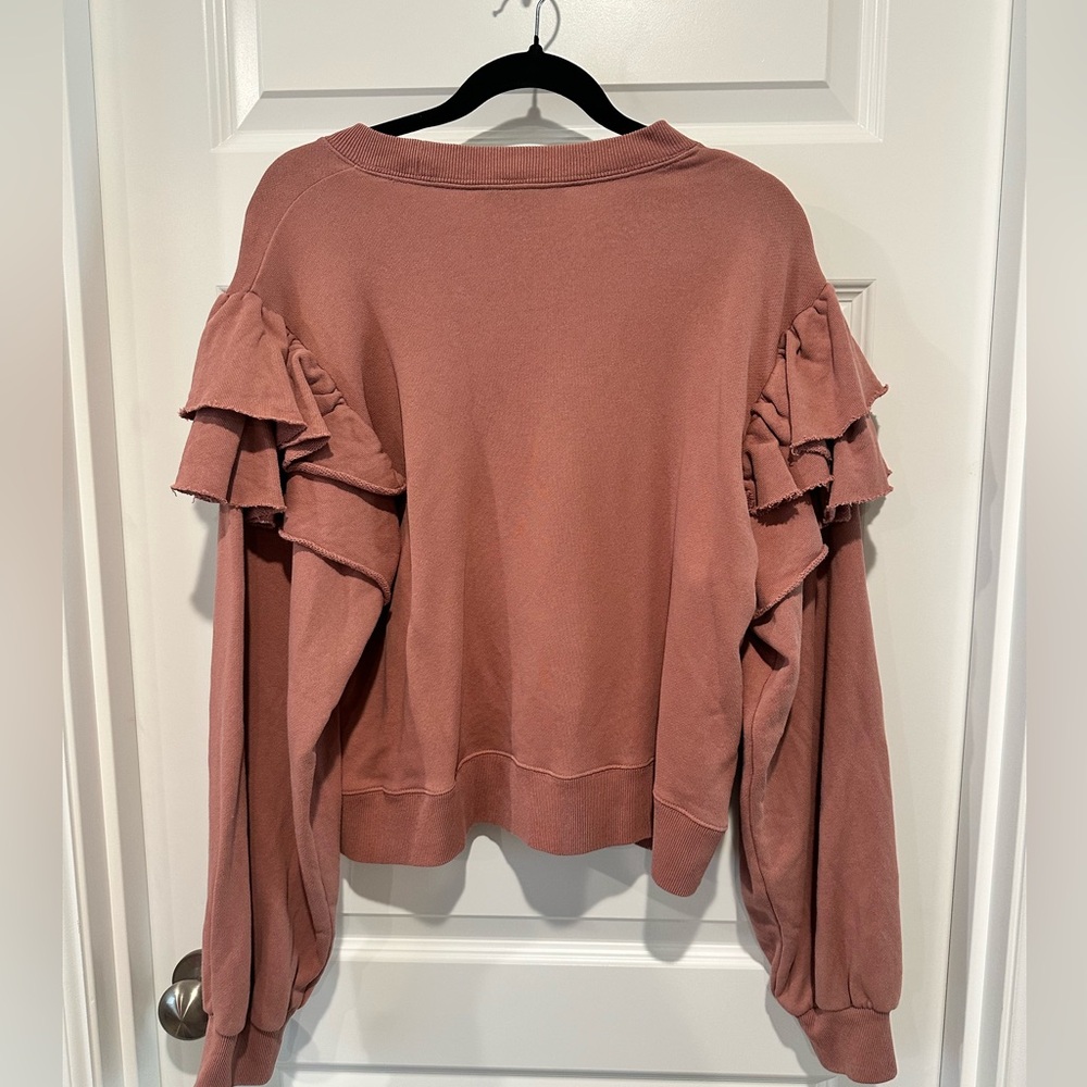 Something Navy Ruffled Top - EUC‎ - Picture 2 of 4